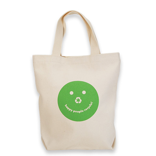 happy people recycle organic tiny tote bag