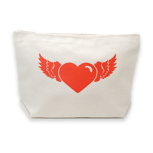 lil zip bag with winged heart