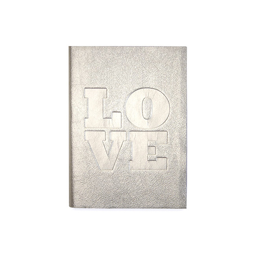 small love journal with silver leather