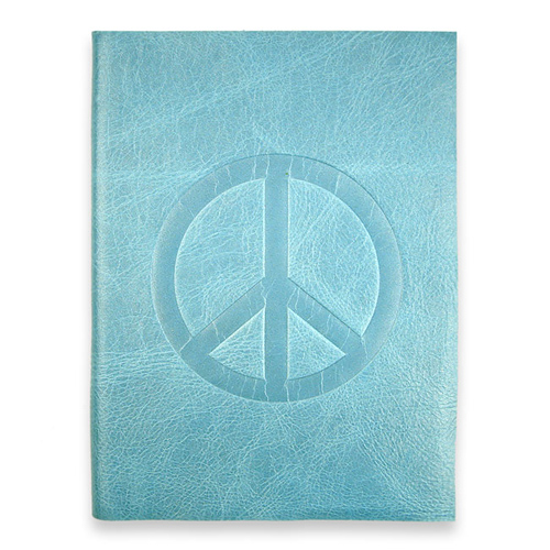 large peace journal with ocean leather