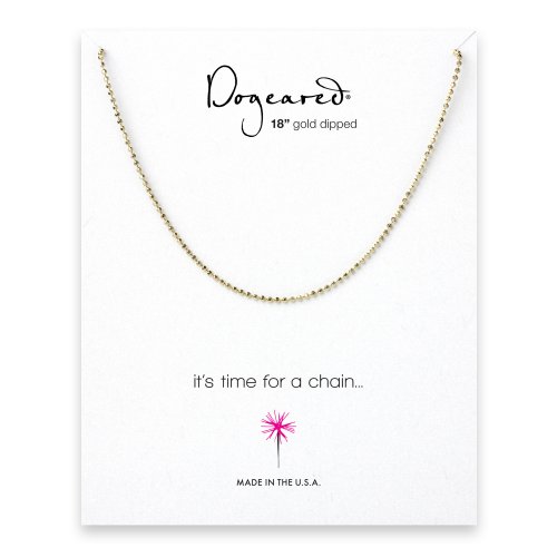 faceted ball chain, gold dipped -18 inches