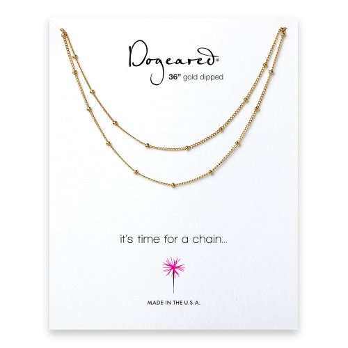 beaded chain, gold dipped -36 inches
