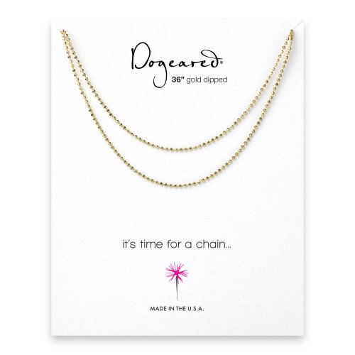 faceted ball chain, gold dipped -36 inches