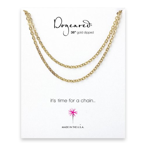 medium flat cable chain, gold dipped -36 inches