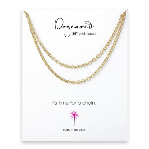 medium textured cable chain, gold dipped -36 inches