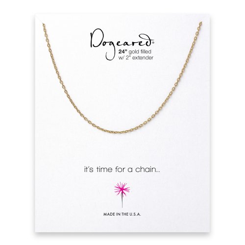 small textured cable chain, gold dipped - 24 inches