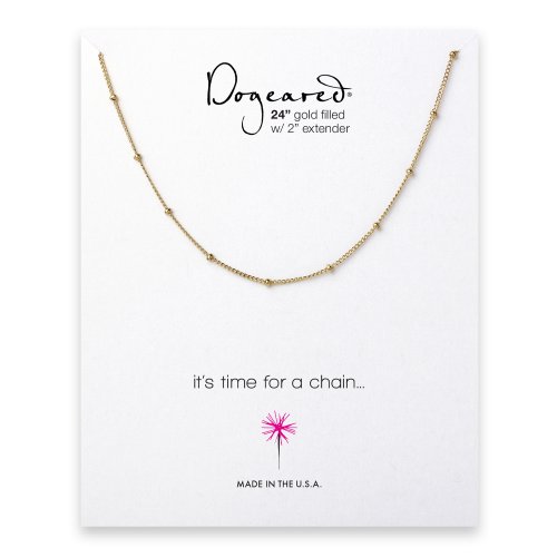 beaded chain, gold dipped -24 inches