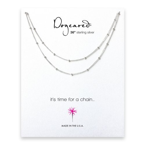 beaded chain, sterling silver -36 inches