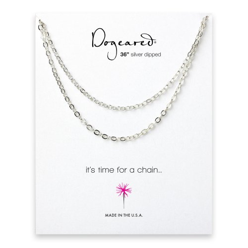 medium flat cable chain, silver dipped -36 inches