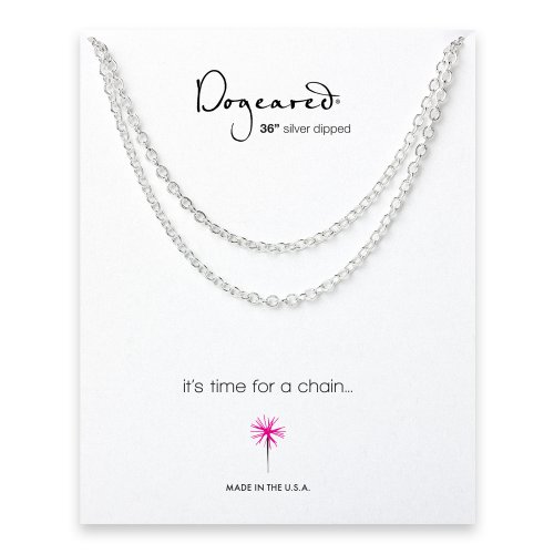 medium textured cable chain, silver dipped -36 inches
