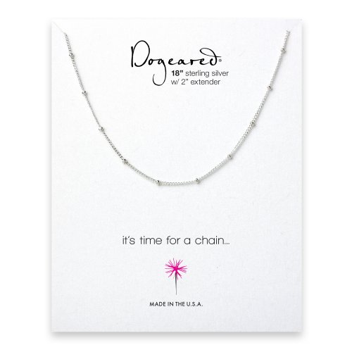 beaded chain, sterling silver -18 inches