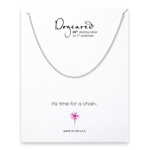 small textured cable chain, sterling silver -24 inches