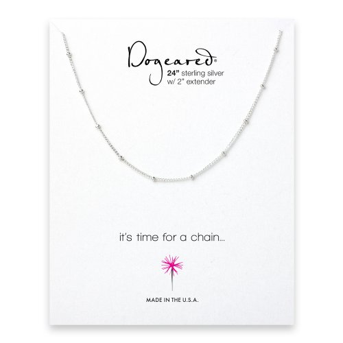 beaded chain, sterling silver -24 inches