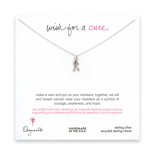 wish for a cure sterling silver ribbon necklace