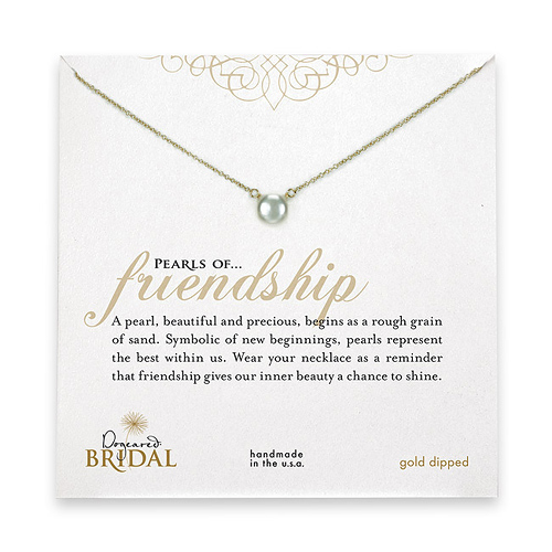 bridal large pearls of friendship gold dipped necklace with white pearl