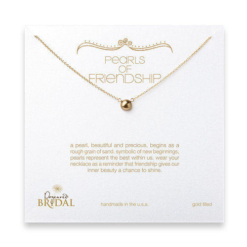 bridal pearls of friendship gold pearl necklace, gold dipped
