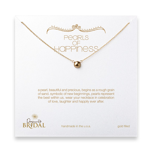 bridal pearls of happiness gold pearl necklace, gold dipped