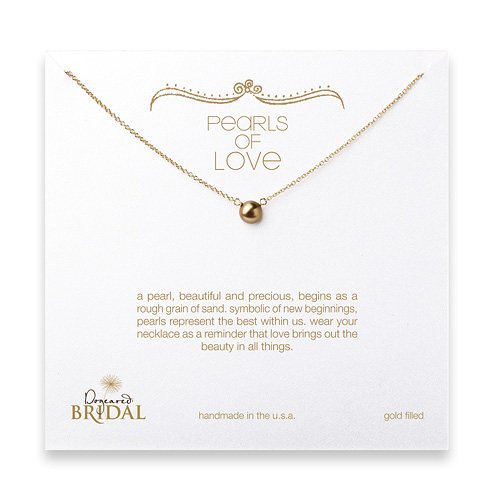 bridal pearls of love gold pearl necklace, gold dipped