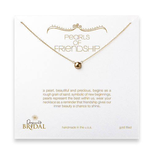 bridal pearls of friendship gold pearl necklace, gold dipped - 18 inches