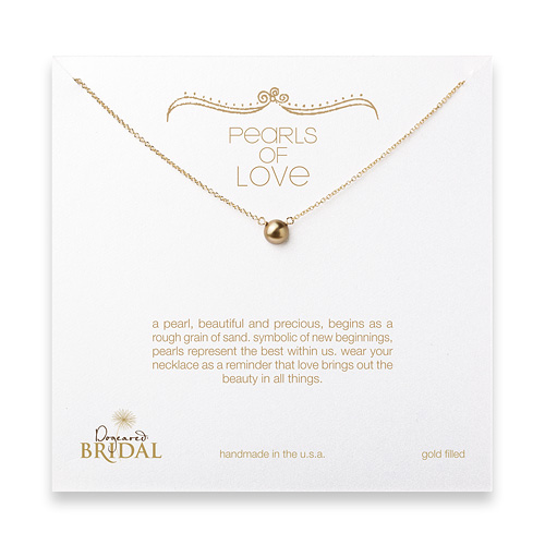 bridal pearls of love gold pearl necklace, gold dipped - 18 inches