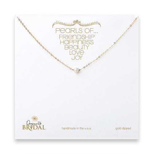 bridal faceted pearl necklace, gold dipped - 18 inches