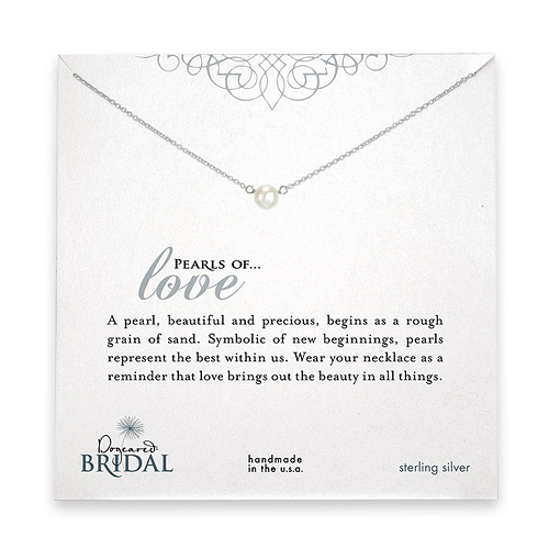 bridal pearls of love sterling silver necklace with white pearl