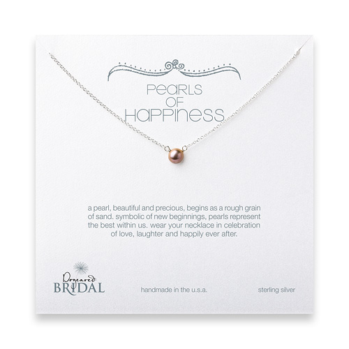 bridal pearls of happiness rose pearl necklace, sterling silver