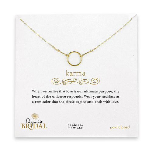 bridal karma necklace, gold dipped