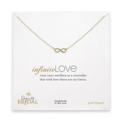 bridal small gold dipped infinite love necklace