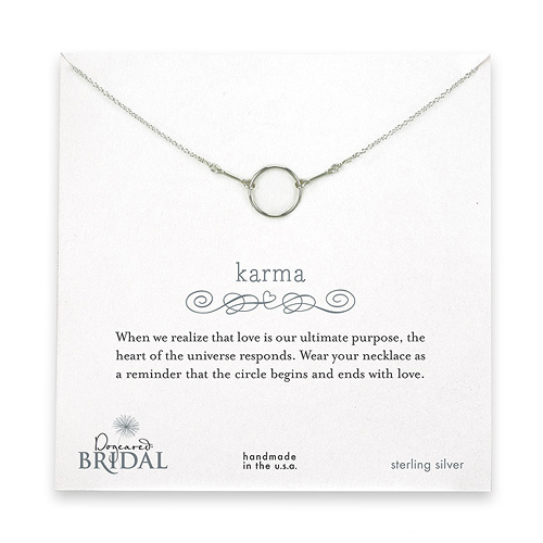 bridal karma necklace, sterling silver