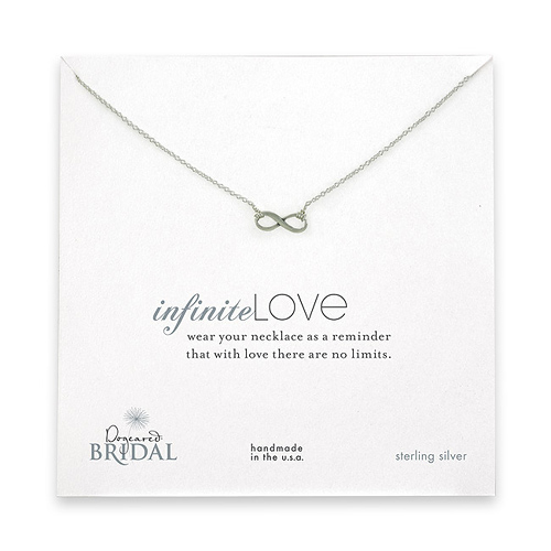 bridal small oxidized sterling silver infinite love necklace