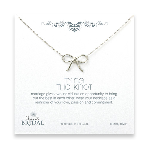 bridal sterling silver tying the knot necklace - 18 inches