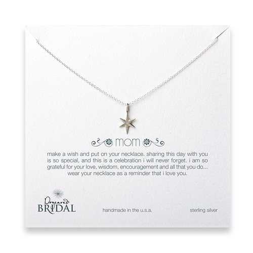 bridal mom bright star necklace, sterling silver