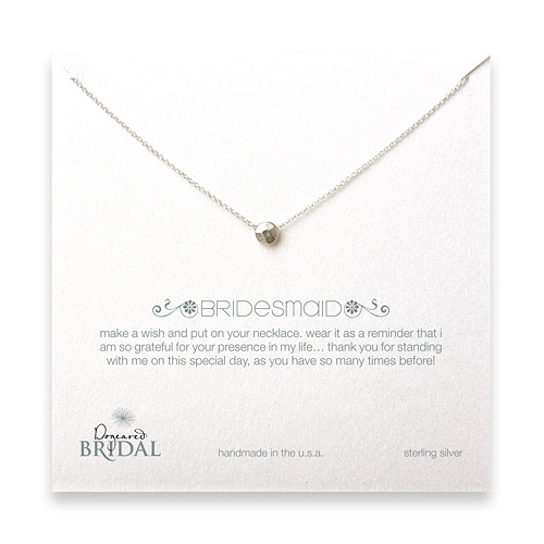 bridal faceted bead bridesmaid necklace, sterling silver