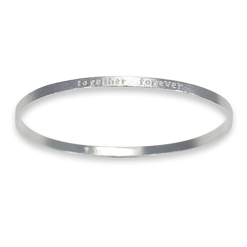 bridal together forever silver dipped engraved bangle