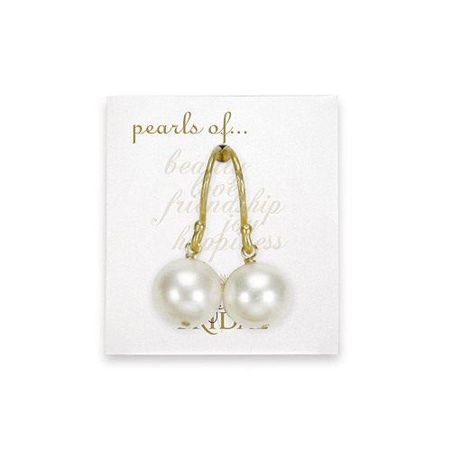 bridal large white pearl gold dipped wire hook earrings