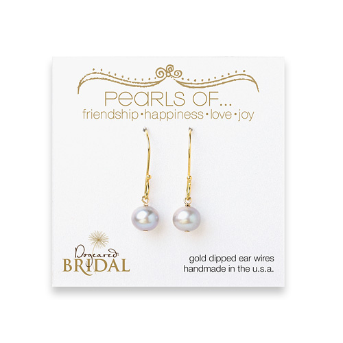 bridal pearls of... gold dipped earrings with silver pearl