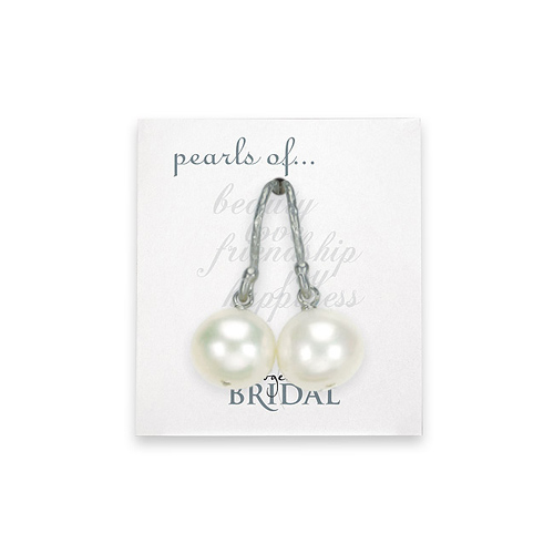 bridal large white pearl sterling silver wire hook earrings
