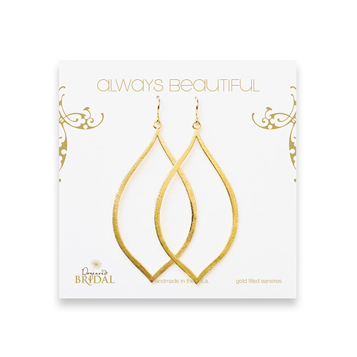 bridal earrings, always beautiful eye, gold dipped