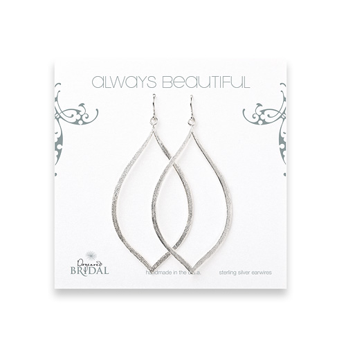 bridal earrings, always beautiful eye, sterling silver