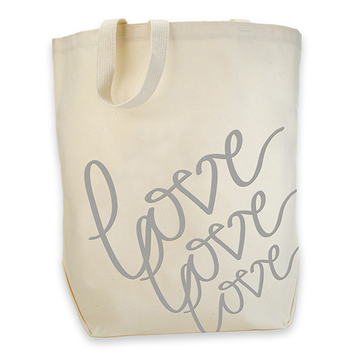 silver love organic tote bag