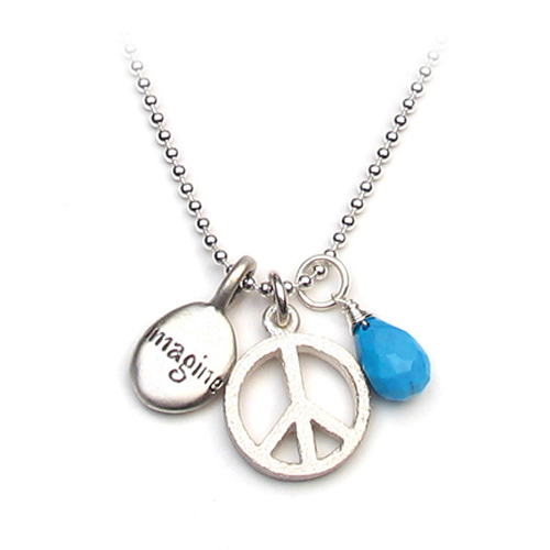 the imagine peace necklace