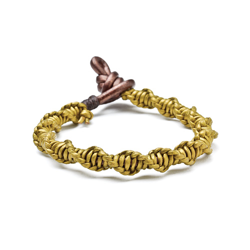 leather collection metallic moss spiral bracelet
