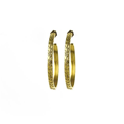 gifts to go collection medium gold dipped wheat hoop earrings