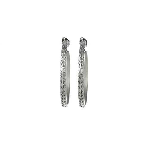 gifts to go collection medium silver dipped wheat hoop earrings