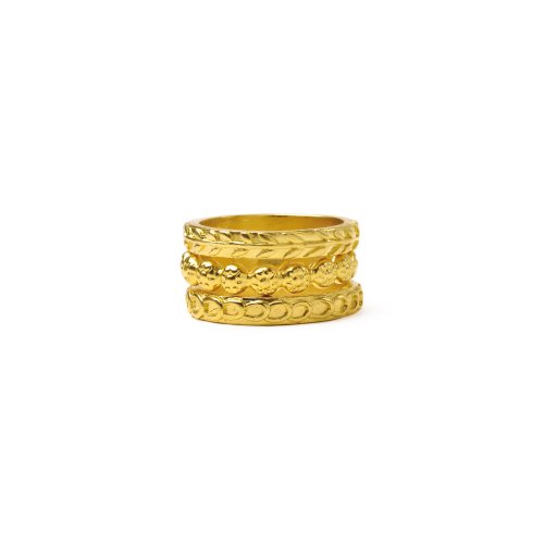 gifts to go collection gold dipped rings, links/wheat/flowers - size 7