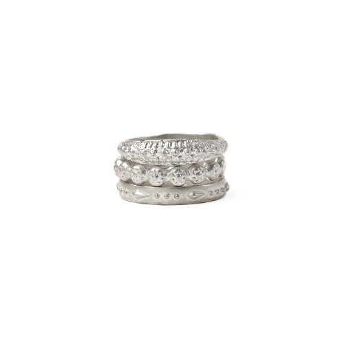 gifts to go collection silver dipped rings, antique/studs/flowers - size 6