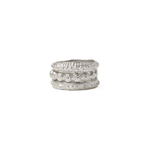 gifts to go collection silver dipped rings, antique/studs/flowers - size 7