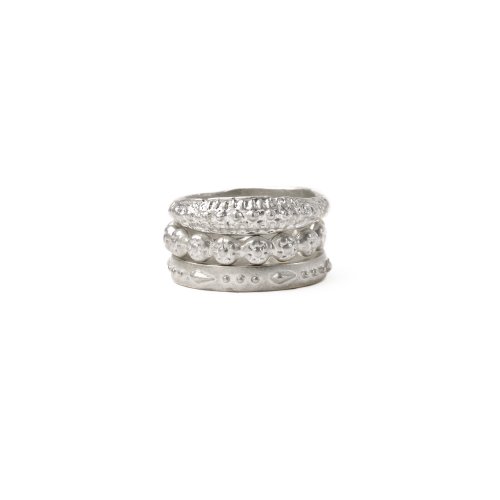 gifts to go collection silver dipped rings, antique/studs/flowers - size 8