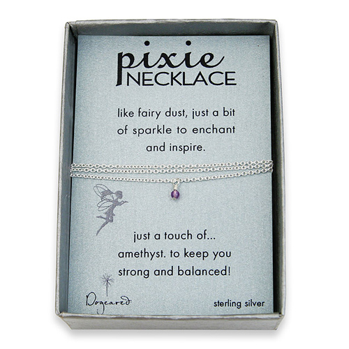 amethyst pixie necklace, sterling silver